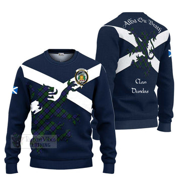 Dundas Tartan Lion Rampant Ugly Sweater Proudly Display Your Heritage with Alba Gu Brath and Clan Name Unisex - Tartan Vibes Clothing