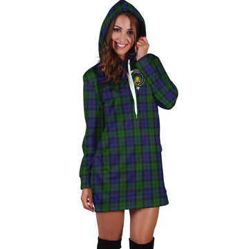 Dundas Tartan Hoodie Dress with Family Crest - Tartan Vibes Clothing