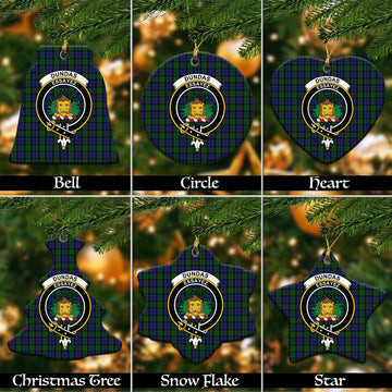 Dundas Tartan Christmas Ceramic Ornaments with Family Crest Ceramic - Tartan Vibes Clothing