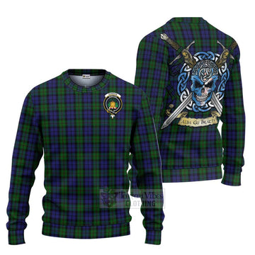 Dundas Tartan Ugly Sweater with Family Crest Celtic Skull Style Unisex - Tartan Vibes Clothing