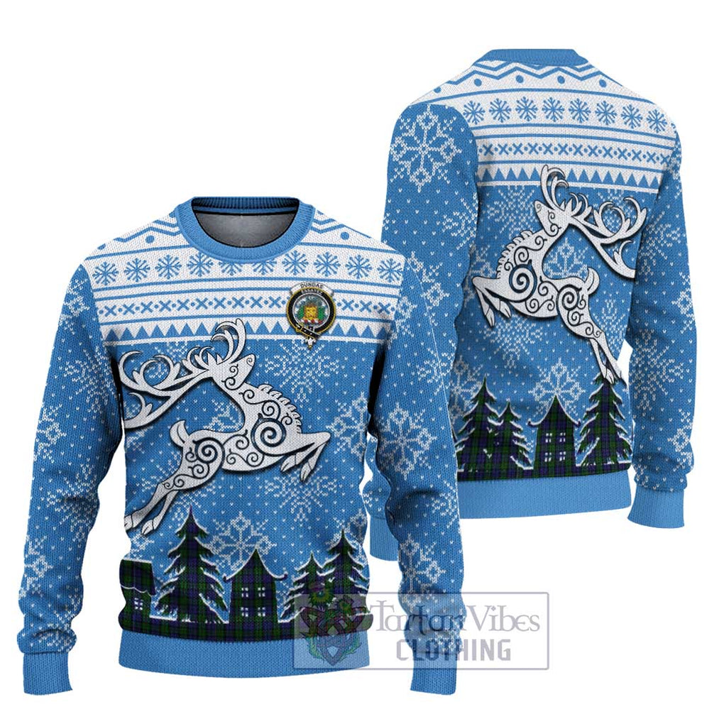 Dundas Clan Christmas Ugly Sweater Celtic Reindeer Style Unisex - Tartan Vibes Clothing