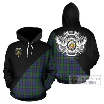 Dundas Tartan Hoodie with Family Crest and Military Logo Style Zip Hoodie - Tartan Vibes Clothing