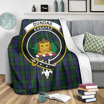 Dundas Tartan Blanket with Family Crest