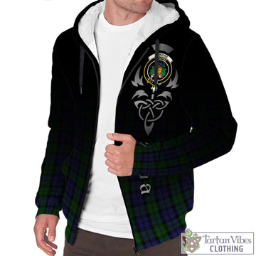 Dundas Tartan Sherpa Hoodie Featuring Alba Gu Brath Family Crest Celtic Inspired Unisex - Tartan Vibes Clothing