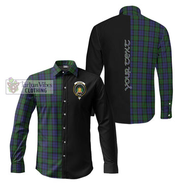 Dundas Tartan Long Sleeve Button Shirt with Family Crest and Half Of Me Style Men's Shirt S - Tartanvibesclothing Shop