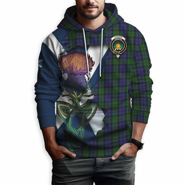 Dundas Tartan Family Crest Hoodie Scottish Thistle Celtic Inspired Pullover Hoodie - Tartan Vibes Clothing