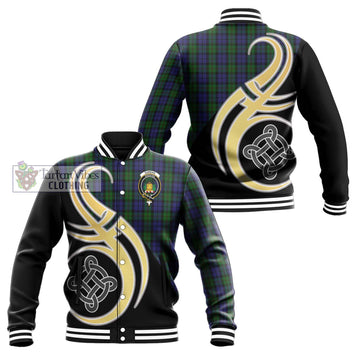 Dundas Tartan Baseball Jacket with Family Crest and Celtic Symbol Style Unisex - Tartan Vibes Clothing