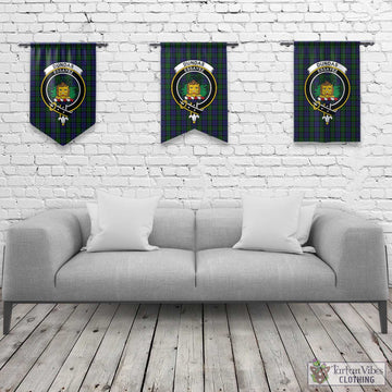 Dundas Tartan Gonfalon, Tartan Banner with Family Crest Rectangle - Tartan Vibes Clothing