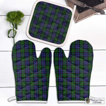 Dundas Tartan Combo Oven Mitt & Pot-Holder Combo 2 Oven Mitt & 1 Pot-Holder Black - Tartan Vibes Clothing