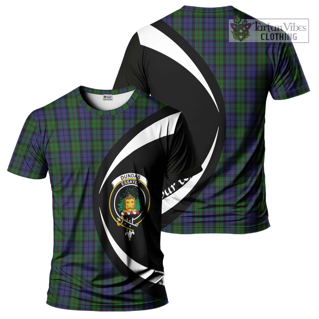 Dundas Tartan T-Shirt with Family Crest Circle Style Kid's Shirt - Tartan Vibes Clothing