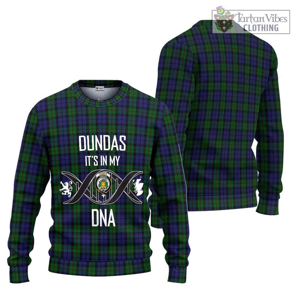 Dundas Tartan Ugly Sweater with Family Crest DNA In Me Style Unisex - Tartan Vibes Clothing