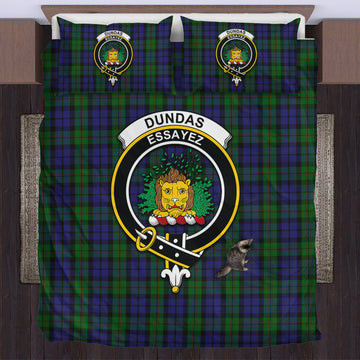 Dundas Tartan Bedding Set with Family Crest
