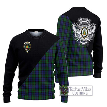 Dundas Tartan Ugly Sweater with Family Crest and Military Logo Style Unisex - Tartan Vibes Clothing