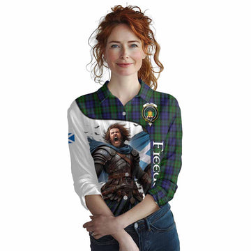 Dundas Crest Tartan Women's Casual Shirt Inspired by the Freedom of Scottish Warrior Female - Tartan Vibes Clothing