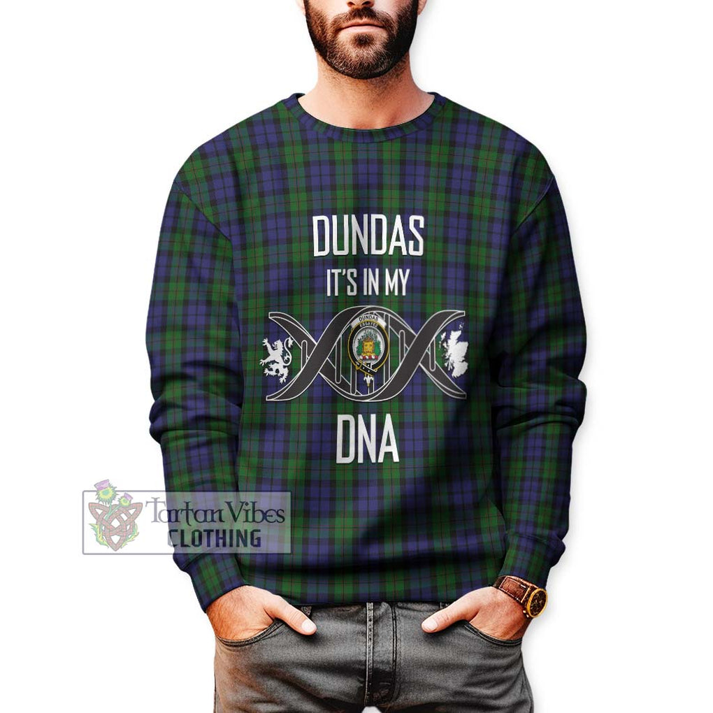 Dundas Tartan Sweatshirt with Family Crest DNA In Me Style Unisex - Tartan Vibes Clothing