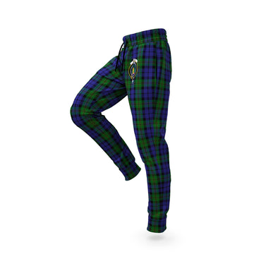 Dundas Tartan Joggers Pants with Family Crest S - Tartan Vibes Clothing