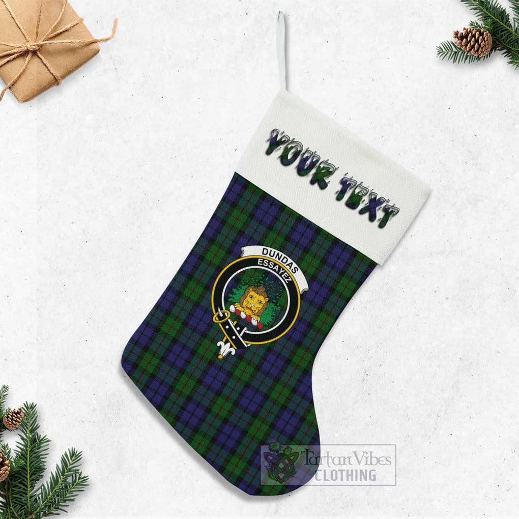 Dundas Tartan Family Crest Christmas Stocking with Personalized Text - Tartan Vibes Clothing