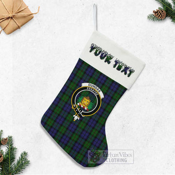 Dundas Tartan Family Crest Christmas Stocking with Personalized Text - Tartan Vibes Clothing