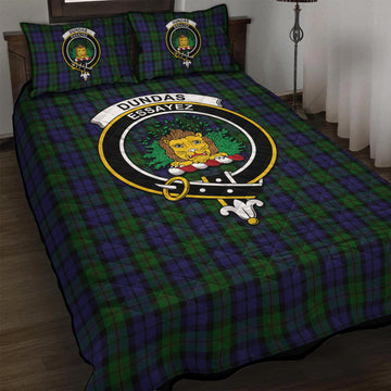 Dundas Tartan Quilt Bed Set with Family Crest - Tartan Vibes Clothing