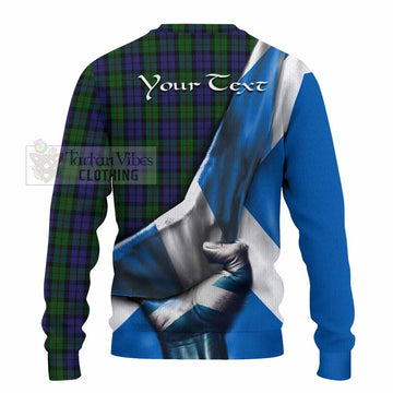 Dundas Tartan Knitted Sweater with Family Crest Scotland Patriotic Style - Tartan Vibes Clothing