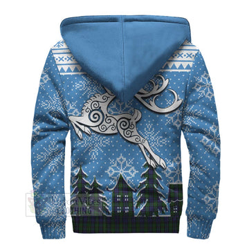 Dundas Clan Christmas Sherpa Hoodie Celtic Reindeer Style - Tartan Vibes Clothing