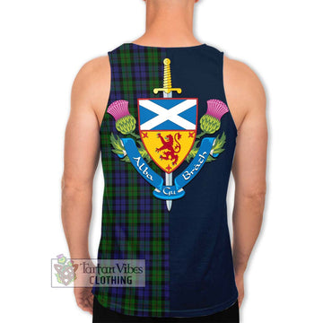 Dundas Tartan Men's Tank Top Alba with Scottish Lion Royal Arm Half Style - Tartan Vibes Clothing