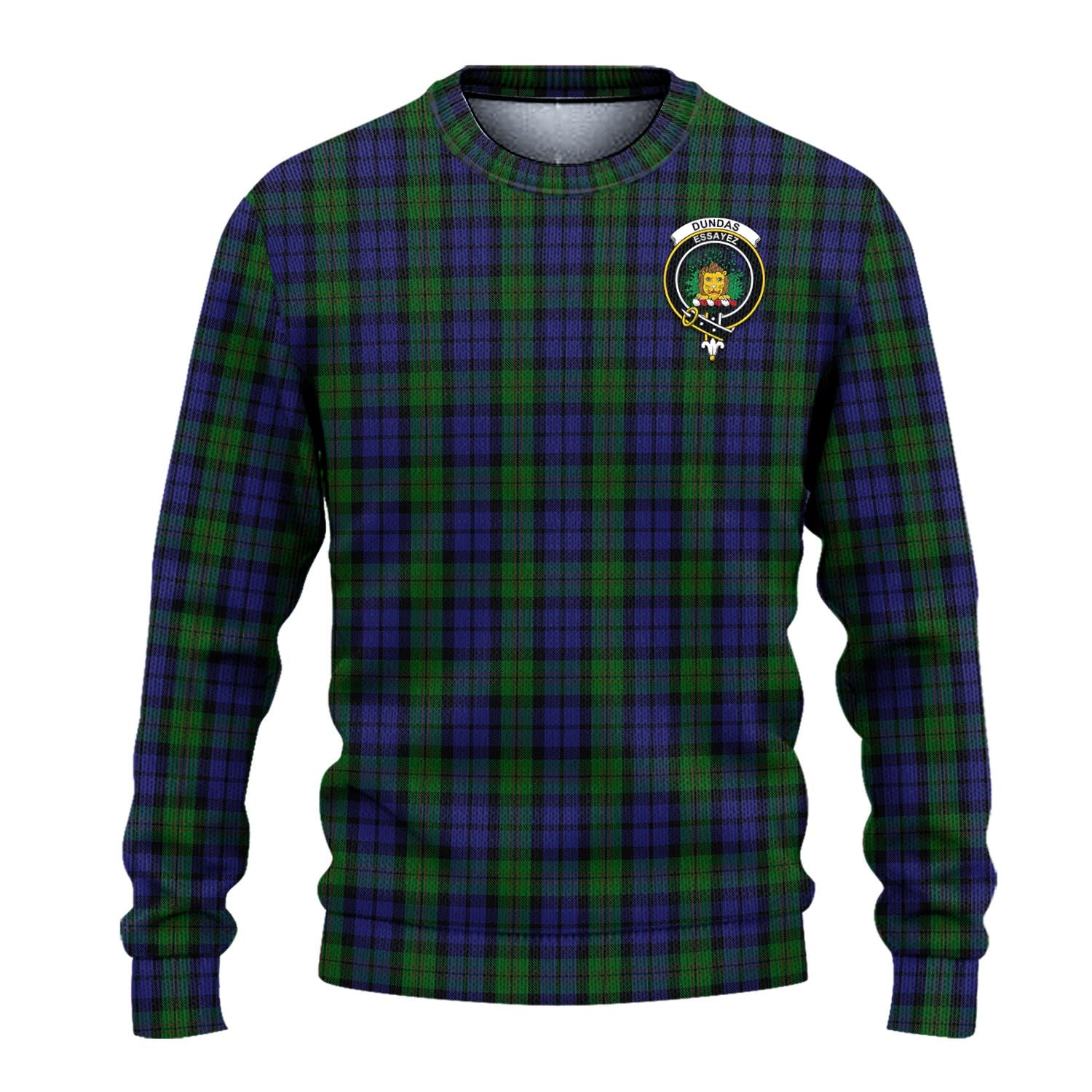Dundas Tartan Ugly Sweater with Family Crest - Tartan Vibes Clothing
