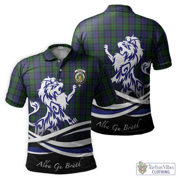 Dundas Tartan Polo Shirt with Alba Gu Brath Regal Lion Emblem - Tartan Vibes Clothing