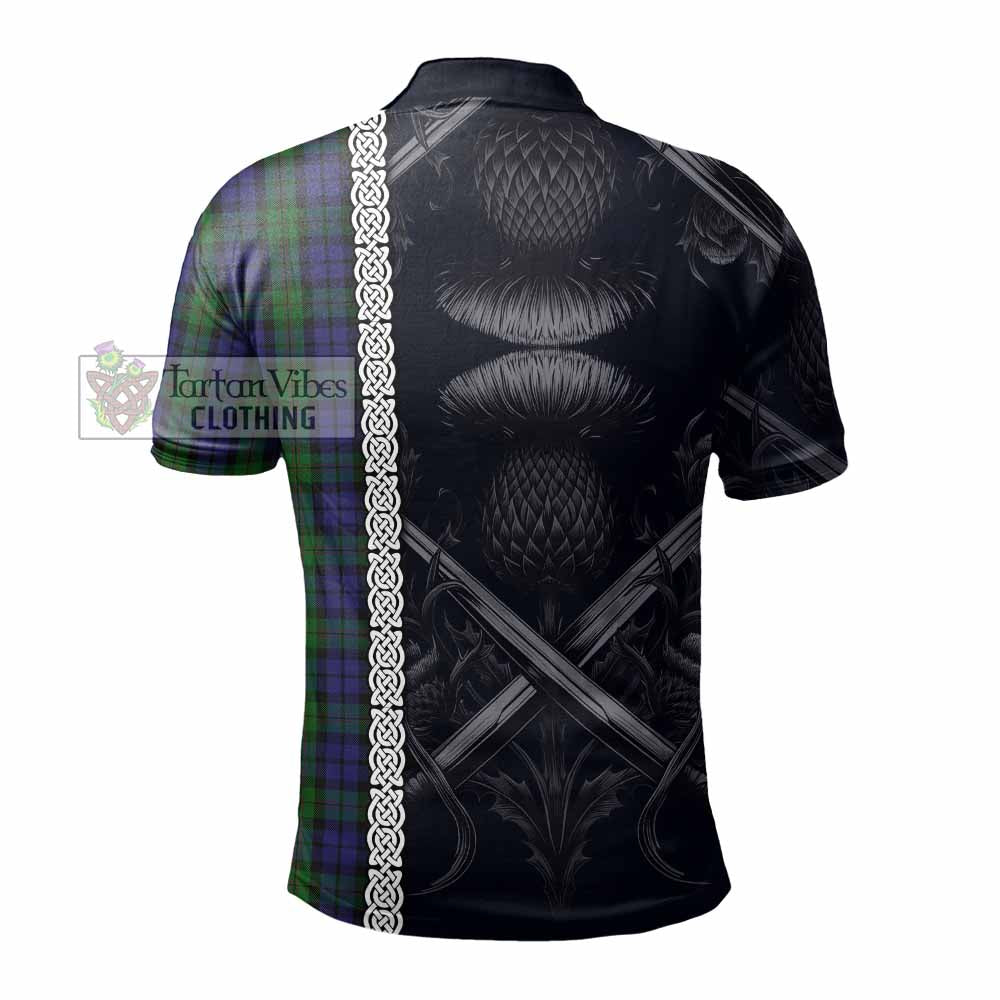 Dundas Tartan Polo Shirt with Family Crest Cross Sword Thistle Celtic Vibes - Tartan Vibes Clothing