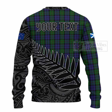 Dundas Crest Tartan Knitted Sweater with New Zealand Silver Fern Half Style - Tartan Vibes Clothing