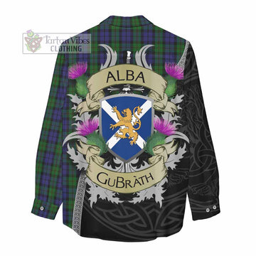 Dundas Tartan Family Crest Women's Casual Shirt Lion Rampant Royal Thistle Shield Celtic Inspired - Tartan Vibes Clothing