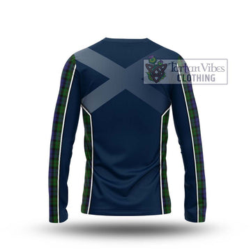 Dundas Tartan Long Sleeve T-Shirt with Family Crest and Lion Rampant Vibes Sport Style - Tartan Vibes Clothing