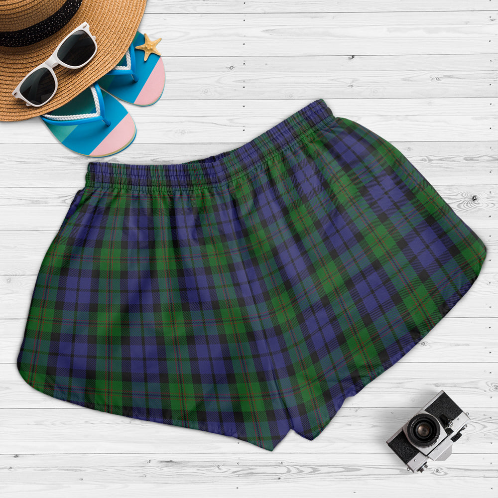 Dundas Tartan Womens Shorts with Family Crest - Tartan Vibes Clothing