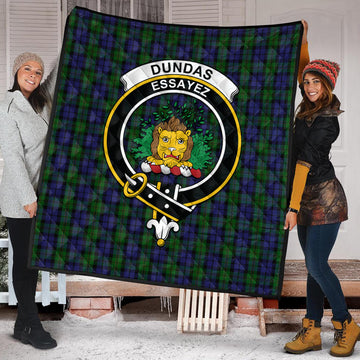 Dundas Tartan Quilt with Family Crest