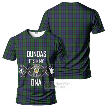 Dundas Tartan T-Shirt with Family Crest DNA In Me Style - Tartan Vibes Clothing