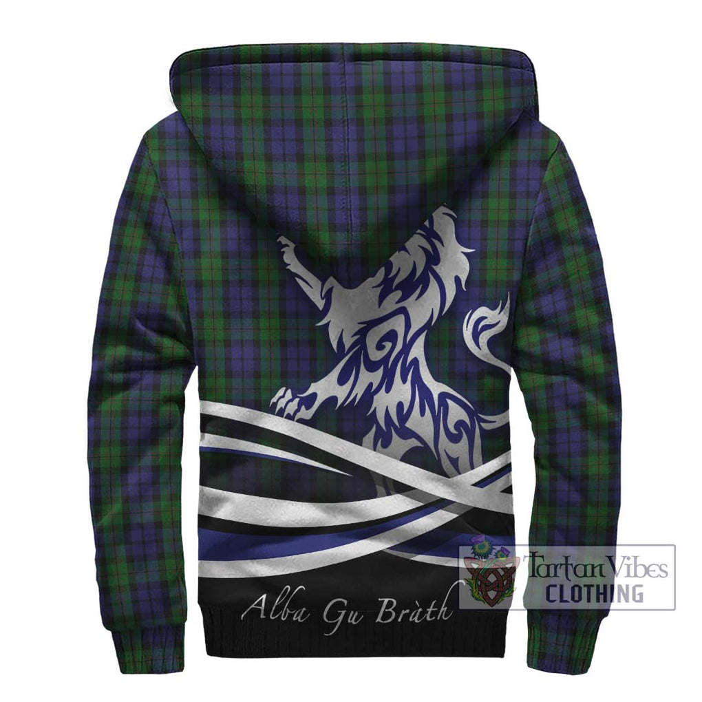 Dundas Tartan Sherpa Hoodie with Alba Gu Brath Regal Lion Emblem - Tartan Vibes Clothing