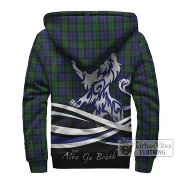 Dundas Tartan Sherpa Hoodie with Alba Gu Brath Regal Lion Emblem - Tartan Vibes Clothing