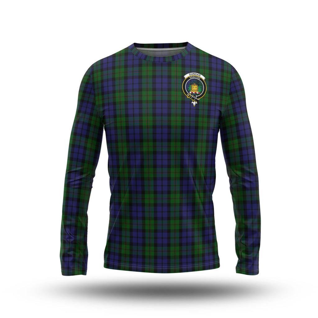Dundas Tartan Long Sleeve T-Shirt with Family Crest - Tartan Vibes Clothing