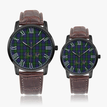 Dundas Tartan Personalized Your Text Leather Trap Quartz Watch - Tartan Vibes Clothing