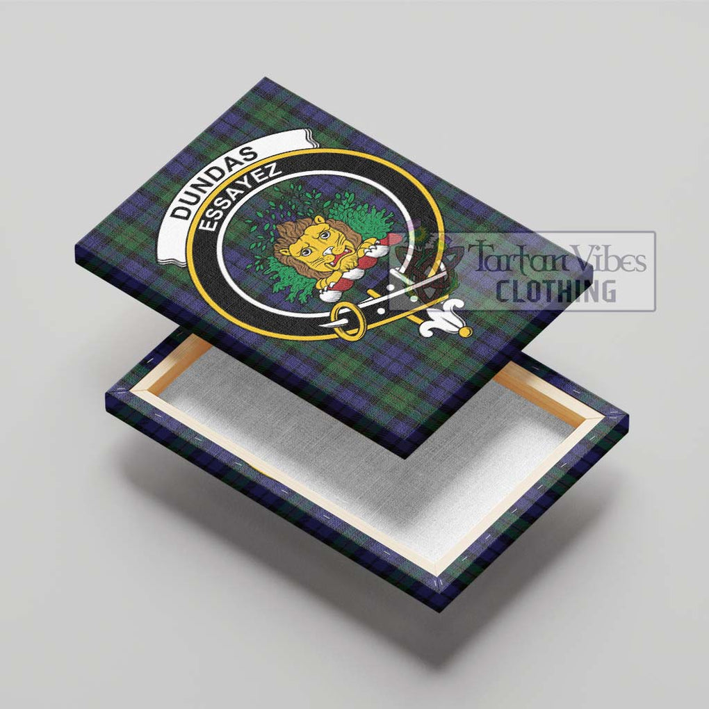 Dundas Tartan Canvas Print Wall Art with Family Crest - Tartan Vibes Clothing