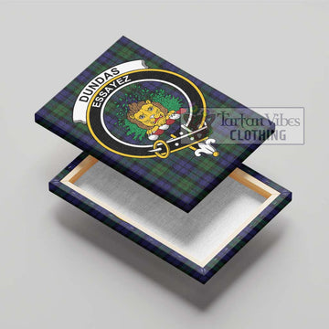 Dundas Tartan Canvas Print Wall Art with Family Crest - Tartan Vibes Clothing