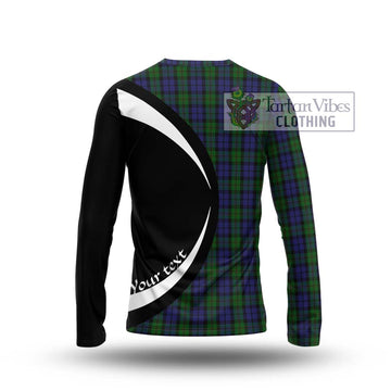 Dundas Tartan Long Sleeve T-Shirt with Family Crest Circle Style - Tartan Vibes Clothing