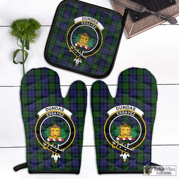 Dundas Tartan Combo Oven Mitt & Pot-Holder with Family Crest - Tartan Vibes Clothing