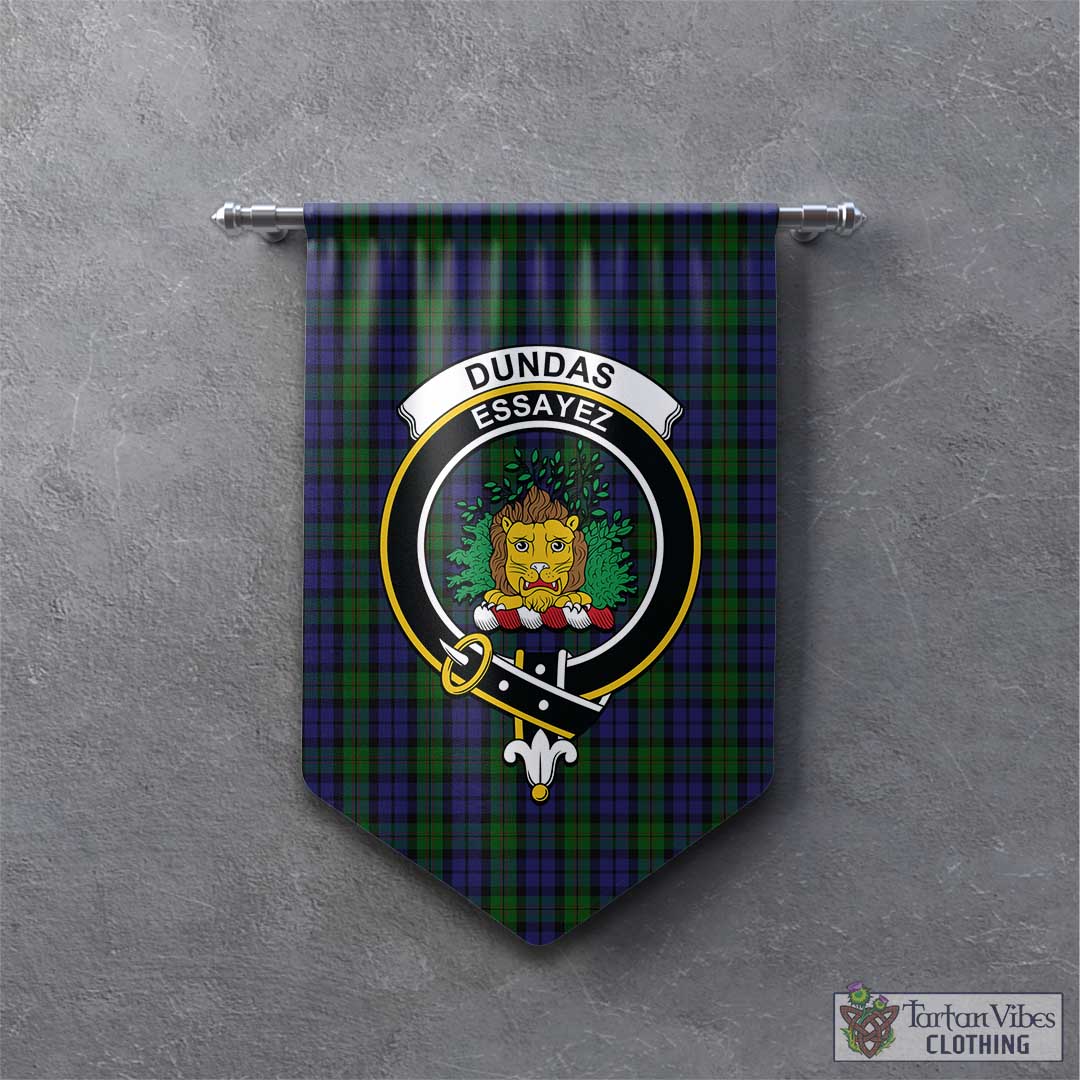 Dundas Tartan Gonfalon, Tartan Banner with Family Crest - Tartan Vibes Clothing