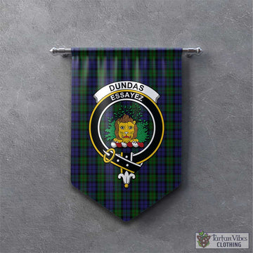 Dundas Tartan Gonfalon, Tartan Banner with Family Crest - Tartan Vibes Clothing