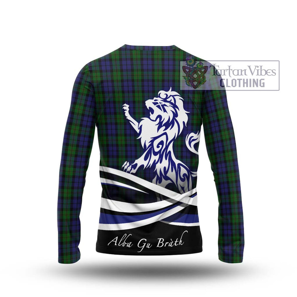 Dundas Tartan Long Sleeve T-Shirt with Alba Gu Brath Regal Lion Emblem - Tartan Vibes Clothing