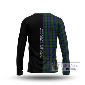 Dundas Tartan Long Sleeve T-Shirt with Family Crest and Half Of Me Style - Tartan Vibes Clothing