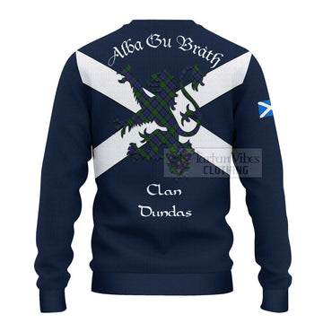 Dundas Tartan Lion Rampant Ugly Sweater Proudly Display Your Heritage with Alba Gu Brath and Clan Name - Tartan Vibes Clothing