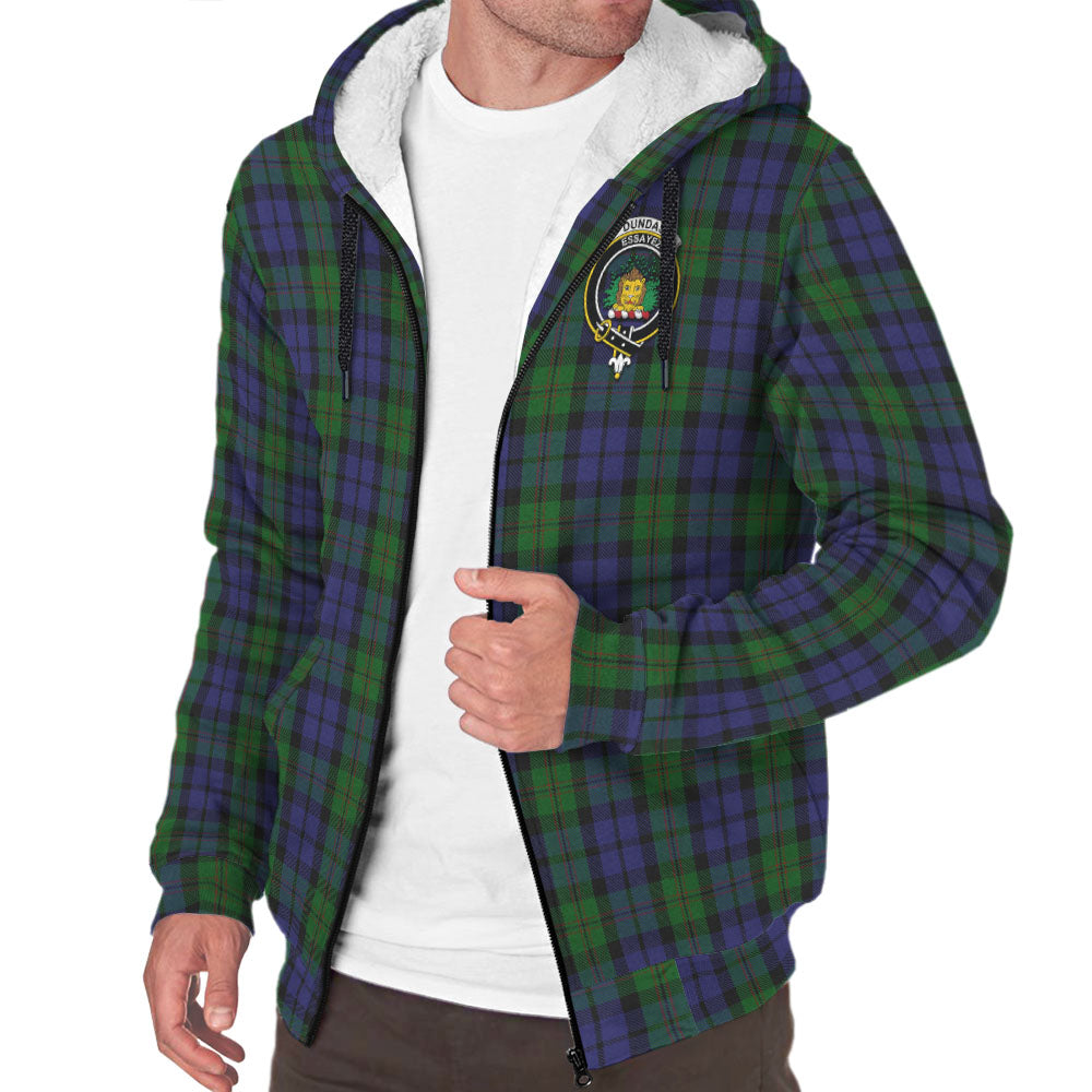 Dundas Tartan Sherpa Hoodie with Family Crest - Tartan Vibes Clothing