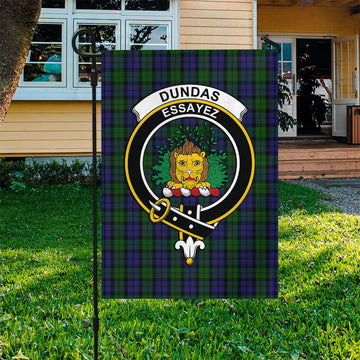 Dundas Tartan Flag with Family Crest